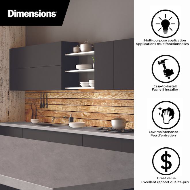 BL Dimensions 120-in Grey Straight Laminate Kitchen Countertop