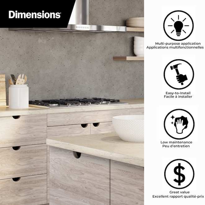 Bélanger Laminés 72-in Silver Straight Laminate Kitchen Countertop