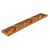 BL Centerpoint Floating Shelf in Acacia Wood with Chevron Pattern - 1.5 x 9.5 x 48-in