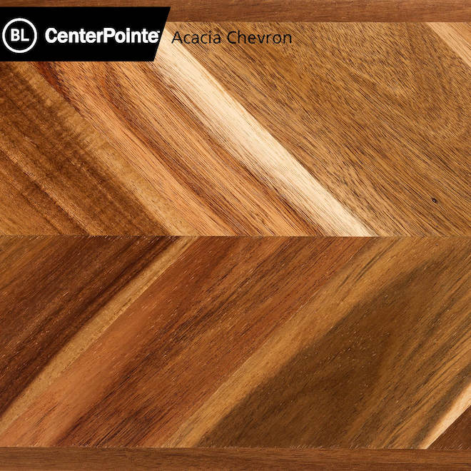 BL Centerpoint Floating Shelf in Acacia Wood with Chevron Pattern - 1.5 x 9.5 x 48-in