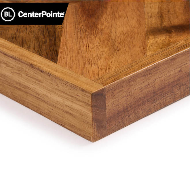 BL Centerpoint Floating Shelf in Acacia Wood with Chevron Pattern - 1.5 x 9.5 x 48-in