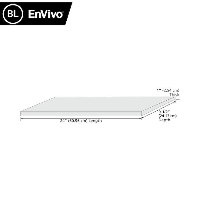 EnVivo Melamine Shelf 1 x 10 x 24-in - Black Velvet