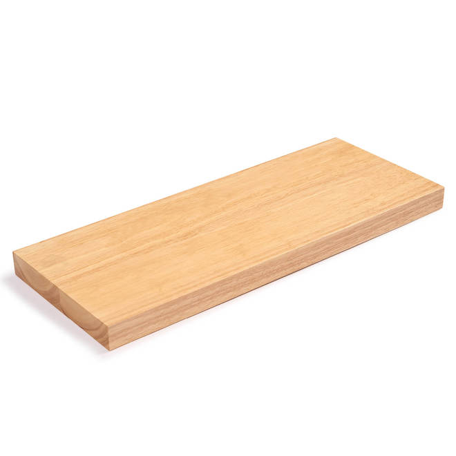 BL Centrepoint Floating Shelf in Hevea Wood 1.5 x 9.5 x 24-in