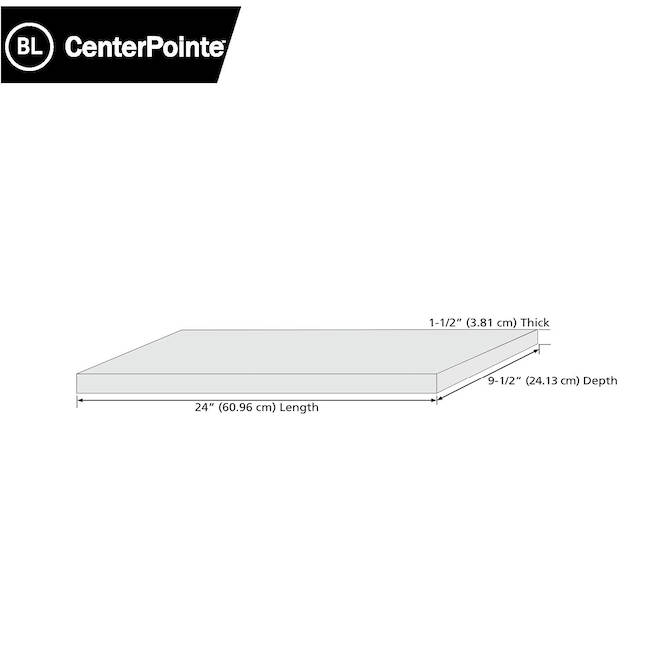 BL Centrepoint Floating Shelf in Hevea Wood 1.5 x 9.5 x 24-in