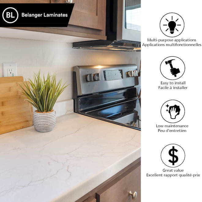 BL Dimensions Aluma Universal End Cap Kit Laminated 28-in - Marble