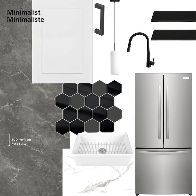 BL Dimensions Roca Bosco Universal End Cap Kit Laminated 28-in - Grey Marble