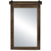Miroir vieillot avec rail, Columbia Frame, 22 po x 35 po, teinte rustique, métal noir