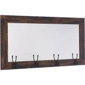 Miroir en bois de grange avec 4 crochets, 21,5" X 41,5", brun