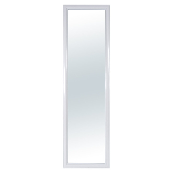 Miroir de porte rectangulaire Columbia blanc de 13,5 po x 49 po