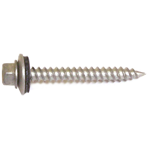 Reliable Roof Metal Screws - Hex Head - Steel and Neoprene Washer - Self-Tapping - #9 dia x 1 1/2-in L - 500-Pack