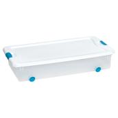 Storage Bin with Wheels - 53L - Clear/White