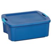 Boîte de rangement avec étiquette, 45 l, bleu franc