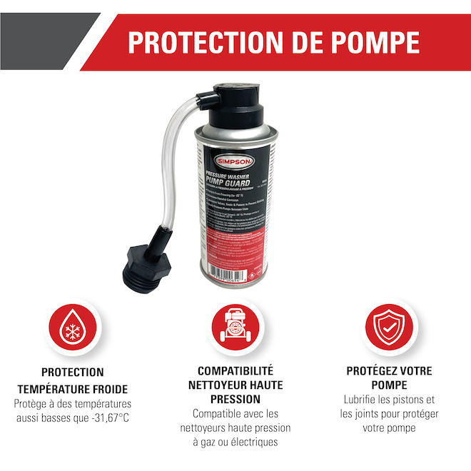 Protection de pompe Simpson pour laveuse à pression électriques et à gaz, 4 oz