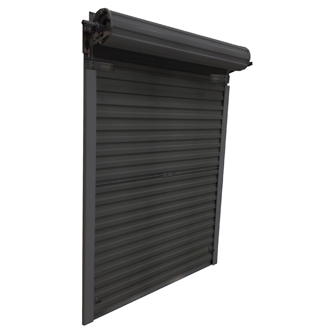 Leadvision Roll Up Style Shed Door Black Finish Galvanized Steel Flexible  5X6ROLLUPGDB | RONA