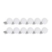 Leadvision ZLEDCOM 4-in Round Ultra-Slim Recessed Light Fixture Set - Dimmable - 12W - White - 12 Units