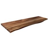 Leadvision Wood Bench/Shelf - Laminated Acacia Wood - Live Edge - 72-in L x 12-in W x 1 1/2-in T
