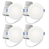 Leadvision Z LED Slim Recessed Light Set - Dimmable - 4-in - White Trim - 9W - 4 Units