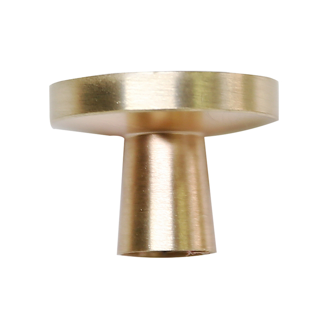 Cubik 1.25-in Brushed Brass Round Button Contemporary Cabinet Knob (1-Pack)