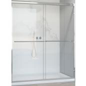 allen + roth 60-in Clear Glass Sliding Alcove Semi-Frameless Shower Door with Chrome Hardware