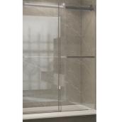allen + roth 60-in Clear Glass Sliding Alcove Frameless Shower Door with Chrome Hardware