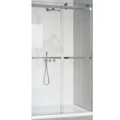 allen + roth 48-in Clear Glass Sliding Alcove Frameless Shower Door with Chrome Hardware