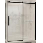 Hades Allen + Roth 32-in Clear Glass Return Shower Panel with Matte Black Hardware