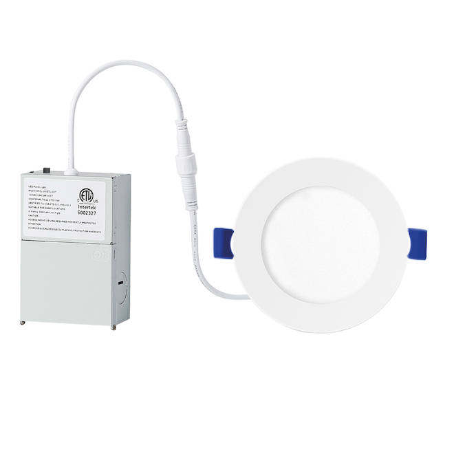 Lumière encastrée DEL VALU+ ronde ultramince de 4 po 9 W avec instensité réglable, blanc