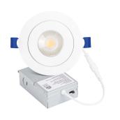 RONA Recessed White LED Lights Thin Round 4-in 10W Dimmable with Swivel