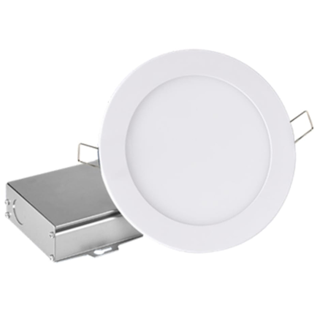 VALU+ Recessed LED White Lights Thin Round 4-in 9W Dimmable - Pack of 12