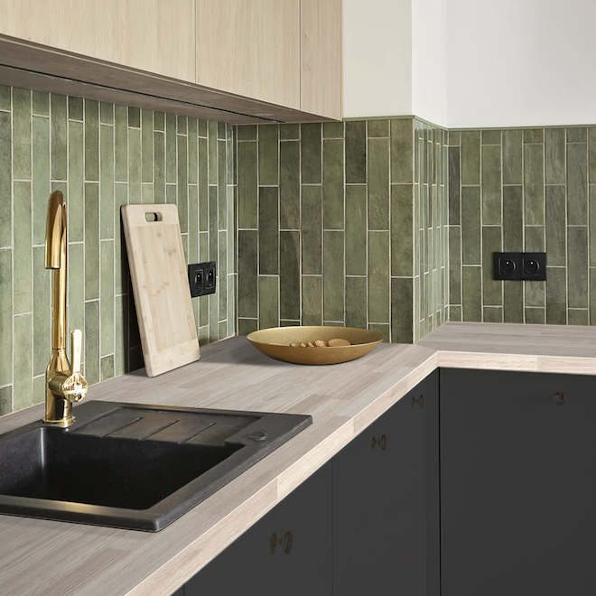 LEADVISION Kitchen Countertop F-Jointed Wood 96 x 1.5 x 25.5-in - Natural Birch