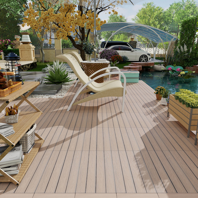 Landon & Co. Vista Straight Edge Trim for Decks in Composite 12 x 2-in Hazelnut - Pack of 2