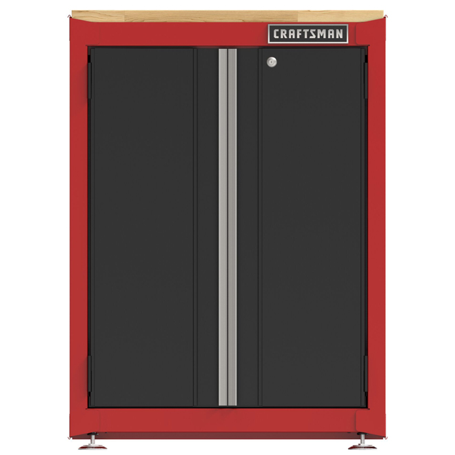 CRAFTSMAN Garage Freestanding Cabinet in Steel with Wood Work Surface