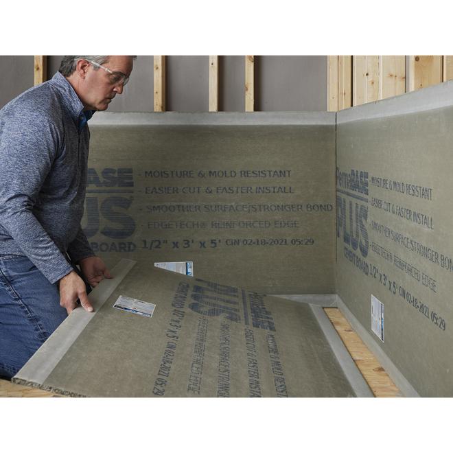 PermaBASE PLUS 1/2-in x 4-ft x 8-ft Cement Backer Board