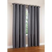 Blue Pewter Horizontal Slub Grommets Panel