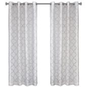 Sultan Curtain Pannel - Grommet - 50" x 84" - White and Grey
