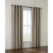 Thermaplus Quezon 84-in Basket Weave Taupe Single Curtain Panel