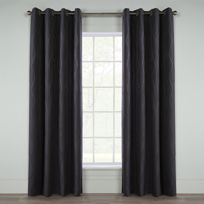 Grommet Curtain - 52'' x 84'' - Silhouette - Charcoal