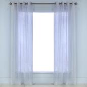 Astra Grommet Curtain - Polyester - 52-in x 84-in - White Silver