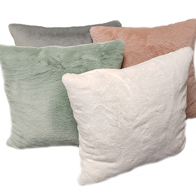 Commonwealth Ultra Soft Fur Decorative Cushion - 18-in x 18-in - Assorted Colour