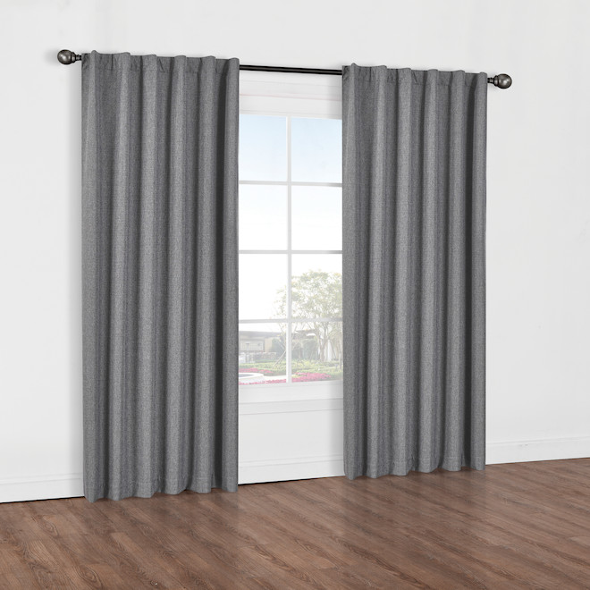 Commonwealth Baxter Back Tab Room Darkening Curtain 52-in x 84-in - Silver