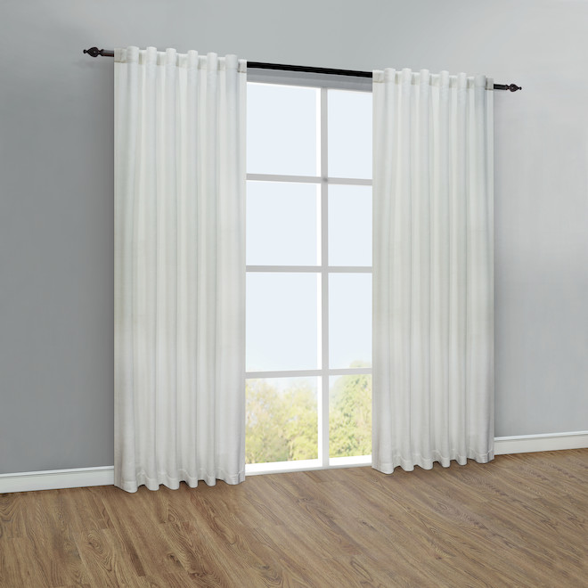 Mulberry Light-Filtering Back Tab Curtain - Polyester - 54-in x 95-in - White