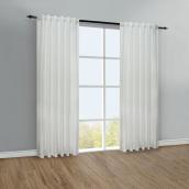 Mulberry Light-Filtering Back Tab Curtain - Polyester - 54-in x 95-in - White