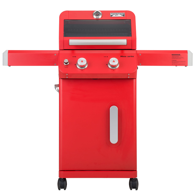 Image of Monument Grills | Mesa 2-Burner Propane Gas Grill 24,000-Btu, Red With Clearview Lid And Led Controls | Rona