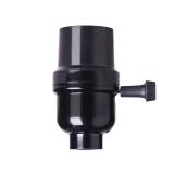 Litex Plastic Turn Knob Lamp Socket Black Medium Base