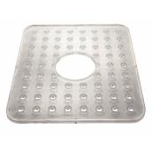 InterDesign Sink Mat with Hole - 12.25-in x 11-in - PVC - Clear