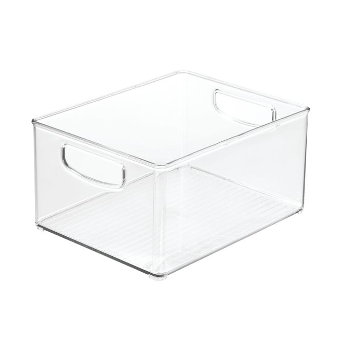 iDesign Linus Refrigerator and Freezer Clear Storage Bin of 5 x 8 x 10-in