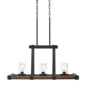 Kichler Barrington 32.5-in x 16.5-in x 12.5-in 3-Light Black Metal Pendant Light