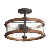 Kichler Barrington 10.6-in x 14-in 3-Light Black Flushmount Lighting