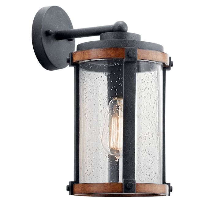 Kichler Barrington 13-in 1-Light Black Outdoor Wall Sconce