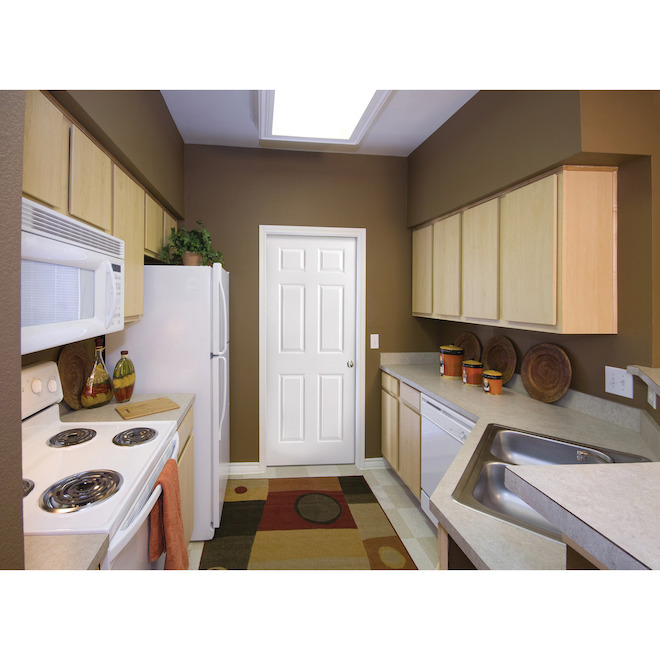 Masonite 34-in x 78-in White Primed 6-Panel Textured Slab Door